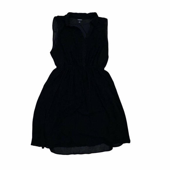 torrid Dresses & Skirts - Torrid Little Black Dress Size 1 1XL Collard 1/2 Button Lined Semi Sheer